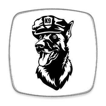 Malinois' Head - Square fridge magnet - white - Front