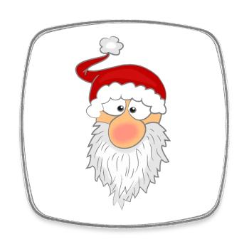 Weihnachtsmann Gesicht - Viereckiger Kühlschrankmagnet - Weiß - Vorne