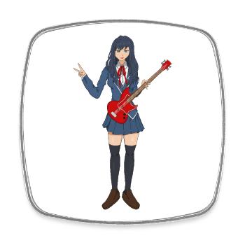 Just A Girl Who Loves Bass Guitar Girl Waifu - Viereckiger Kühlschrankmagnet - Weiß - Vorne