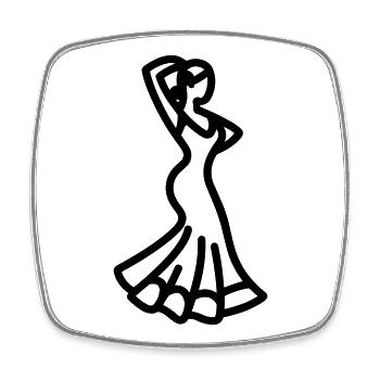 flamenco - Magnet carré - blanc - Devant