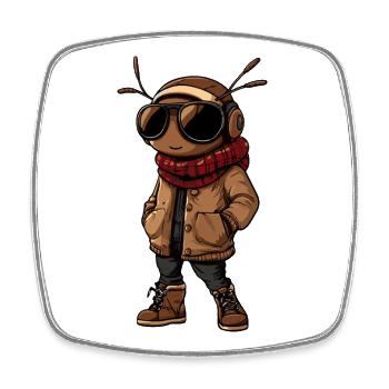 Ant Cool Winter - Square fridge magnet - white - Front