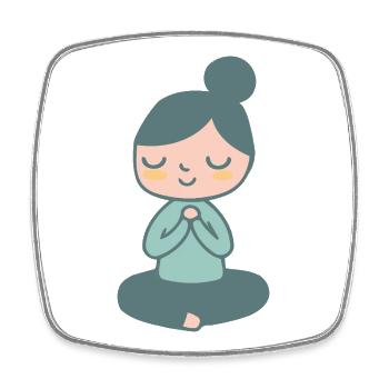 Méditation Zen Pastel - Magnet carré - blanc - Devant