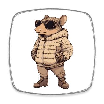 Armadillo Cool Winter - Square fridge magnet - white - Front