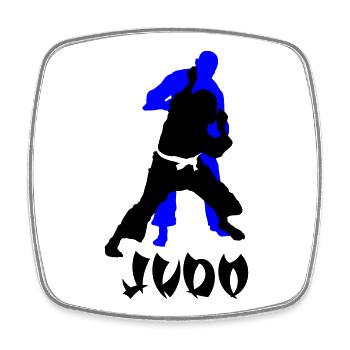 Judo - Viereckiger Kühlschrankmagnet - Weiß - Vorne