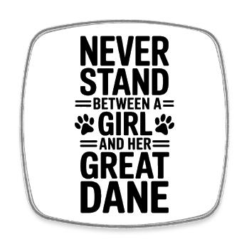 Deutsche Dogge Spruch Lustiges Dogge Geschenk - Viereckiger Kühlschrankmagnet - Weiß - Vorne