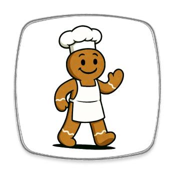 Cuisinier en pain d’épices - Magnet carré - blanc - Devant