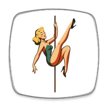 Pole Dance Pole Dancer Blonde Retro 50s Gift - Square fridge magnet - white - Front