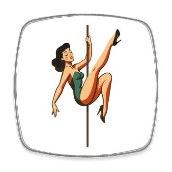Pole Dance Pole Dancer Black-haired Retro 50s - Square fridge magnet - white - Front