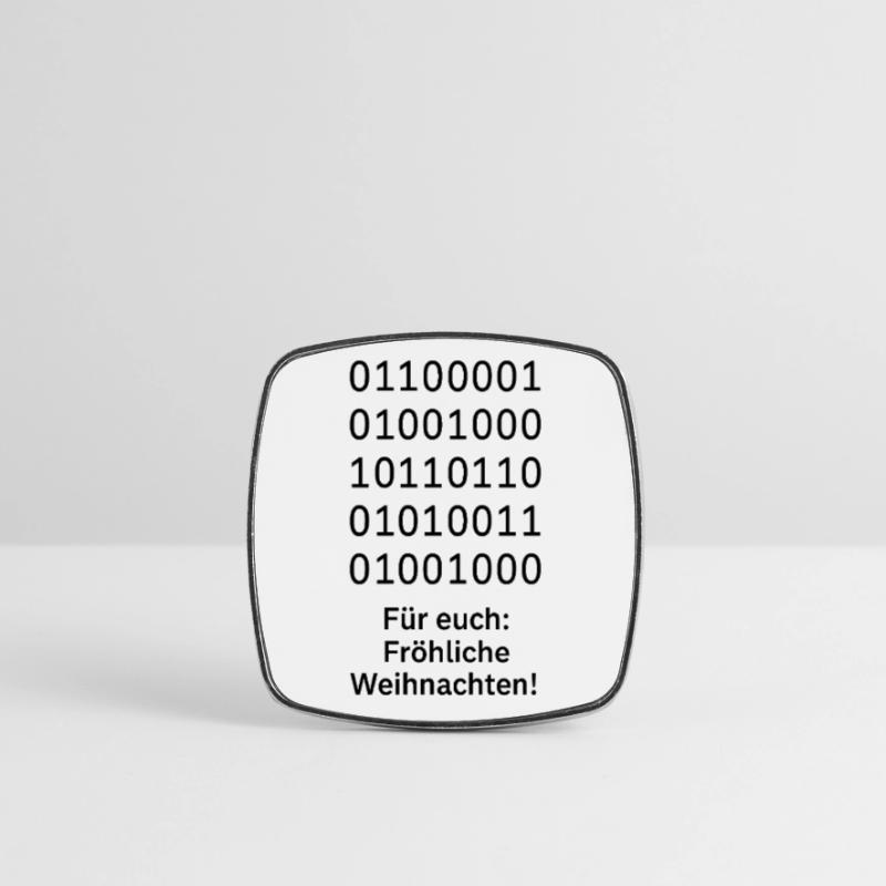 Binary Code Weihnachtszauber Viereckiger Kühlschrankmagnet