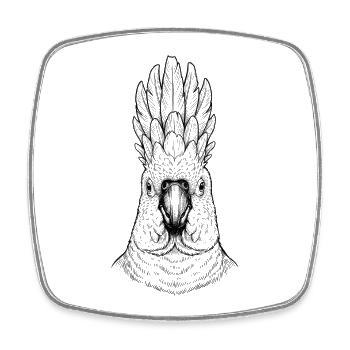 Cockatoo - Square fridge magnet - white - Front