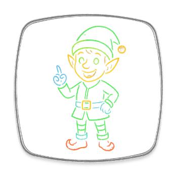 Neon Christmas Gnome Kawaii Shirt - Square fridge magnet - white - Front