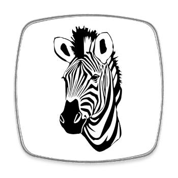 Zebra Zebrakopf T-shirt Geschenk - Viereckiger Kühlschrankmagnet - Weiß - Vorne