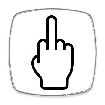 Mittelfinger Symbol Zeichen Hand - Viereckiger Kühlschrankmagnet - Weiß - Vorne