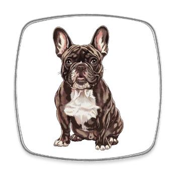 Bouledogue français Illustration : Élégant - Magnet carré - blanc - Devant