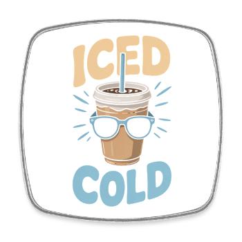 Iced But Not Cold Eiskaffee Humor Sommer - Viereckiger Kühlschrankmagnet - Weiß - Vorne