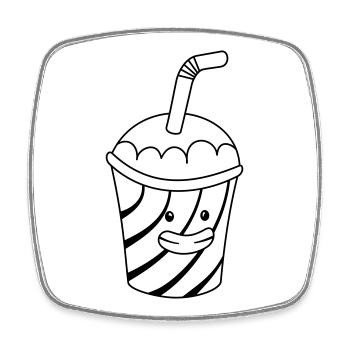 Milkshake Kawaii – Süßer Anime Shake, Gute Laune - Viereckiger Kühlschrankmagnet - Weiß - Vorne