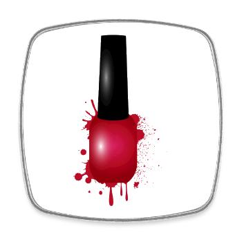 Red nail polish in graffiti style illustration - Square fridge magnet - white - Front