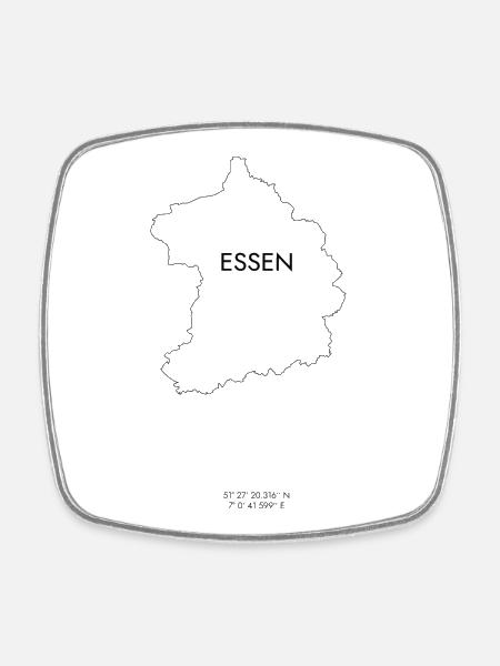 Essen City Map Germany - Square fridge magnet - white