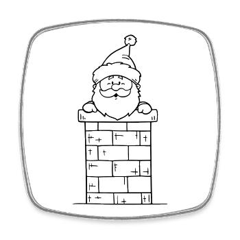 Santa Claus Chimney - Square fridge magnet - white - Front