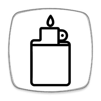 lighter - Square fridge magnet - white - Front