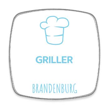 Les meilleurs barbecues viennent de Brandebourg / Grill - Magnet carré - blanc - Devant