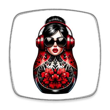 Russian Matryoshka Music Russia Russian - Square fridge magnet - white - Front