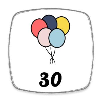 30. 30 YEARS. 30th ANNIVERSARY. 30 YEARS ANNIVERSARY. - Square fridge magnet - white - Front