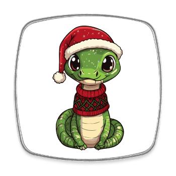 Noël de Noël Cobra Serpent - Magnet carré - blanc - Devant