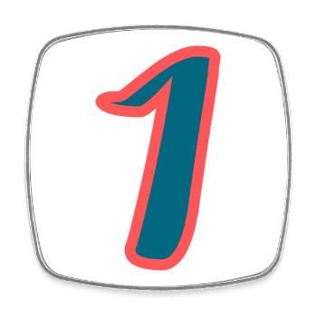 1. 1 AN. 1er ANNIVERSAIRE. ANNIVERSAIRE 1 AN - Magnet carré - blanc - Devant