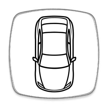 voiture - Magnet carré - blanc - Devant