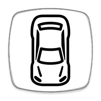 top voiture - Magnet carré - blanc - Devant