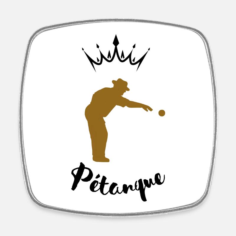 Pétanque - Square fridge magnet - white