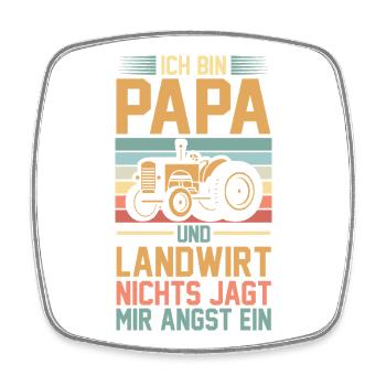 Ich Bin Papa Und Landwirt Nichts Jagt Mir Angst Ei - Viereckiger Kühlschrankmagnet - Weiß - Vorne