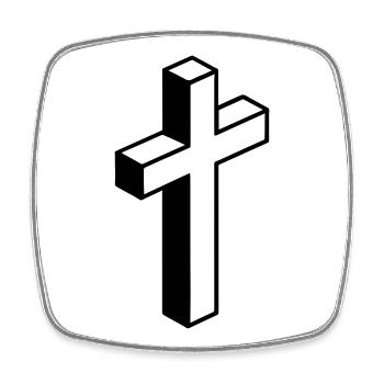 Symbole de la croix - Magnet carré - blanc - Devant