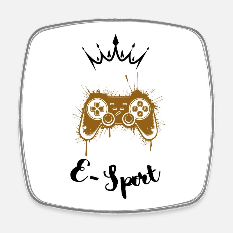 E-sport black gold - Square fridge magnet - white