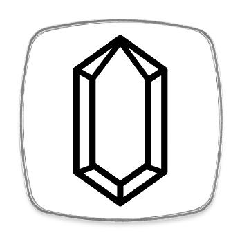 quartz crystal - Square fridge magnet - white - Front