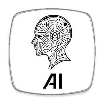 intelligence artificielle - Magnet carré - blanc - Devant