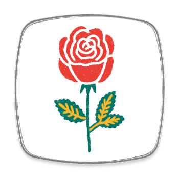 Red Rose Hand Drawing - Square fridge magnet - white - Front