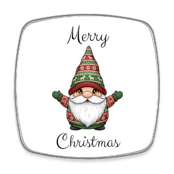 Süßer Weihnachtswichtel – Niedliches Winter Design - Viereckiger Kühlschrankmagnet - Weiß - Vorne