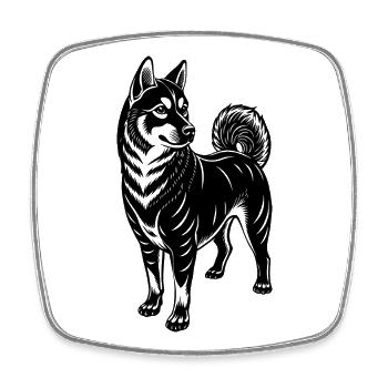 Shiba Inu - Square fridge magnet - white - Front