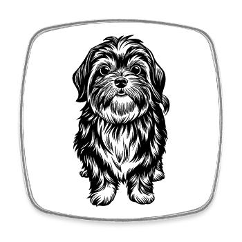 Shih Tzu - Viereckiger Kühlschrankmagnet - Weiß - Vorne