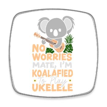 Hawaiian Ukulele Uke Koala No - Square fridge magnet - white - Front