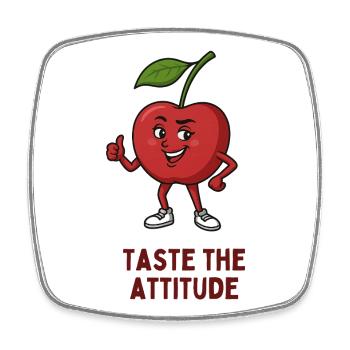 Apple with Attitude Motif - Square fridge magnet - white - Front
