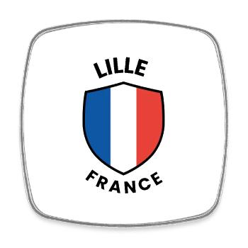 Drapeau du Bouclier de la Petite France - Magnet carré - blanc - Devant