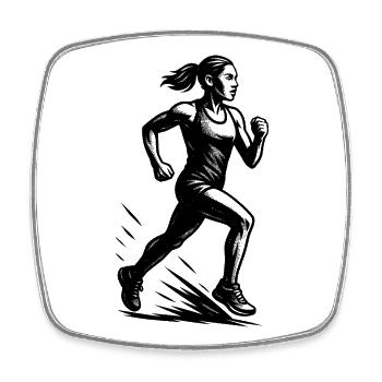 Clear running message - Square fridge magnet - white - Front