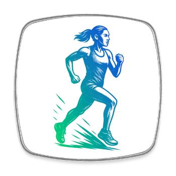 Minimalistisches Running Motiv - Viereckiger Kühlschrankmagnet - Weiß - Vorne