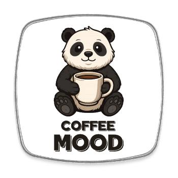 Coffee Panda Mood - Square fridge magnet - white - Front