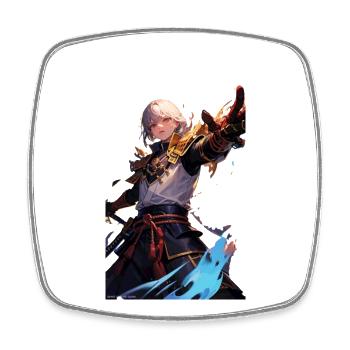 Samouraï des Éléments Maître du Feu et de la Glace - Square fridge magnet - white - Front
