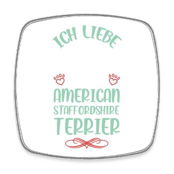 American Staffordshire Liebe - Viereckiger Kühlschrankmagnet - Weiß - Vorne