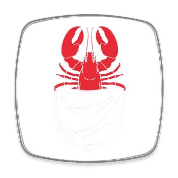 Hummer Meeresfrüchte Maine Lobster Languste - Viereckiger Kühlschrankmagnet - Weiß - Vorne